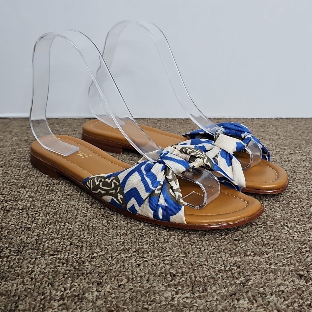J. McLaughlin ‘Royce Pinwheel Patch’ Scarf Sandals Sz 8 Womans